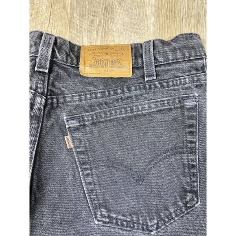 Vtg Levis 545 34x32 Fits 31x29 Loose Fit Faded Black Jeans Brown Copper Tab USA - Picture 6 of 8